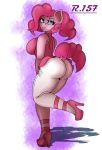  absurd_res anthro big_breasts big_butt breasts butt clothed clothing equid equine female footwear friendship_is_magic hi_res high_heels horse looking_at_viewer mammal my_little_pony pinkie_pie_(mlp) pony renegade-157 shoes solo 