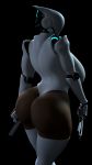  3d_(artwork) 9:16 absurd_res big_breasts big_butt black_background breasts butt clothed clothing digital_media_(artwork) female gun haydee haydee_(game) hi_res humanoid machine ranged_weapon robot sfrogue simple_background solo thick_thighs video_games weapon white_clothing 
