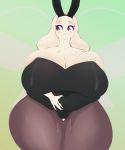  absurd_res anthro big_breasts blush boss_monster bovid breasts bunny_costume caprine clothed clothing costume female fur hi_res huge_breasts maharen mammal overweight overweight_female simple_background solo solo_focus thick_thighs toriel undertale video_games white_body white_fur wide_hips 