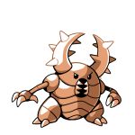  brown_theme commentary creature english_commentary full_body gen_1_pokemon horns no_humans pinsir pokemon pokemon_(creature) rumwik signature simple_background solo spikes standing white_background 