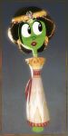  animate_inanimate black_hair brown_eyes clothing crown dress ear_piercing ear_ring elioli-art esther_(veggietales) female food hair hi_res jewelry leek lips onion piercing plant red_lips religion signature solo tiara vegetable veggietales 