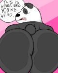  4:5 anthro big_butt butt butt_focus cartoon_network filthyopossum giant_panda hi_res looking_at_viewer looking_back male male/male mammal panda_(wbb) simple_background solo ursid we_bare_bears 