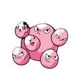  commentary creature english_commentary exeggcute frown full_body gen_1_pokemon no_humans pokemon pokemon_(creature) rumwik signature simple_background white_background 