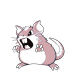  commentary creature english_commentary full_body gen_1_pokemon no_humans pokemon pokemon_(creature) raticate rumwik signature simple_background solo standing teeth white_background 