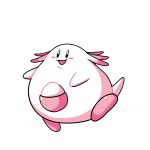  :d blush_stickers chansey commentary creature egg english_commentary full_body gen_1_pokemon happy no_humans open_mouth pink_theme pokemon pokemon_(creature) signature simple_background smile solo white_background 