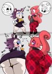 animal_crossing anthro black_nose body_swap breasts bulge butt chameleon duo eulipotyphlan female flick_(animal_crossing) hedgehog hi_res labelle_able lizard looking_back male male/female mammal nintendo onat reptile scalie video_games 