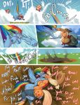  absurd_res anthro applejack_(mlp) big_breasts big_butt big_macintosh_(mlp) breasts butt clothed clothing equid equine female female/female friendship_is_magic hi_res kissing male mammal my_little_pony nipples nude pants_down partially_clothed pterippus rainbow_dash_(mlp) thebigbadwolf01 wings 