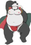  2020 absurd_res anthro aosano_tenpura asian_clothing belly black_body black_fur bulge clothing east_asian_clothing fundoshi fur giant_panda hi_res japanese_clothing kemono lying male mammal moobs nipples overweight overweight_male solo underwear ursid white_body white_fur 