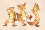  2020 anthro barefoot bulge canid canine clothed clothing disney edtropolis fox fur hi_res male mammal multiple_poses nick_wilde orange_body orange_fur pose red_fox simple_background smile solo standing tan_background topless underwear zootopia 
