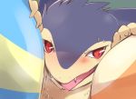  2020 ambiguous_gender argument azuma_minatsu barazoku blush charizard dragon duo feral feraligatr group nintendo pok&eacute;mon pok&eacute;mon_(species) simple_background text typhlosion video_games 