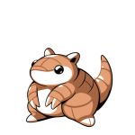  black_eyes brown_theme claws commentary creature english_commentary full_body gen_1_pokemon monochrome no_humans pokemon pokemon_(creature) pokemon_(game) pokemon_rgby pokemon_rgby_(style) rumwik sandshrew signature simple_background solo standing white_background 
