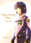  1boy athrun_zala birthday blue_hair character_name green_eyes gundam gundam_seed gundam_seed_destiny happy_birthday military military_uniform parubinko smile uniform 