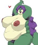  anthro armpit_hair big_breasts body_hair breasts female hi_res huge_breasts looking_at_viewer obese overweight pubes reptile scalie seductive smile solo urikire 