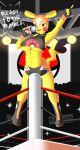  absurd_res anthro big_breasts breasts clothing cosplay_pikachu_(costume) dialogue english_text female hi_res looking_at_viewer microphone mlpboxing navel nintendo nipple_outline pikachu pikachu_libre pok&eacute;mon pok&eacute;mon_(species) solo text video_games yellow_body 