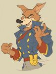  anthro canid canine canis clothed clothing disney don_karnage fur hi_res male mammal red_wolf solo talespin uochandayo wolf 