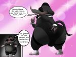  amateurcooper anal anal_fingering anthro big_butt blush bow_tie bulge butt clothed clothing collar crossdressing cuffs_(clothing) cutaway disney english_text eulipotyphlan fingering leggings legwear male mammal mr._big overweight overweight_male shrew slightly_chubby solo spats speech_bubble text thong underwear zootopia 