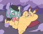  anthro balls bodily_fluids cum duo ero_(character) eroborus genital_fluids genitals koffing male male/male nintendo oral penis pikachu pok&eacute;mon pok&eacute;mon_(species) smoke smoking smoking_pipe video_games 