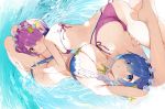  bikini matsui_hiroaki ram_(re:zero) re:zero_kara_hajimeru_isekai_seikatsu rem_(re:zero) swimsuit twins water yuri 