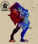  2020 4_toes 5_fingers anthro brown_hair canid canine canis clothed clothing digital_media_(artwork) domestic_dog female fingers furkinghell hair hi_res mammal open_mouth smile solo standing teeth toes tongue 