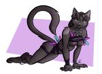  anthro breasts domestic_cat feathers feet felid feline felis female hair jewelry long_hair mammal nicnak044 nipples paws pinup pose solo solo_focus 