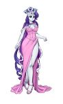  alpha_channel anthro breasts cape clothing crown dress equid female footwear friendship_is_magic fur hair high_heels horn long_dress looking_at_viewer mammal my_little_pony pia-sama princess_platinum_(mlp) purple_hair rarity_(mlp) shoes side_slit unicorn white_body white_fur 