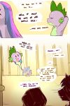  2:3 absurd_res anthro bodily_fluids cold-blooded-twilight comic dialogue dragon english_text equid female feral friendship_is_magic genital_fluids hi_res horn larger_female male mammal my_little_pony princess_celestia_(mlp) purple_body pussy_juice size_difference smaller_female smaller_male spike_(mlp) text twilight_sparkle_(mlp) unicorn white_body winged_unicorn wings 