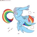  1:1 blush bodily_fluids butt cold-blooded-twilight drooling equid equine eyes_closed female feral friendship_is_magic hi_res mammal my_little_pony pterippus rainbow_dash_(mlp) saliva simple_background solo sweat text upside_down url white_background wings 