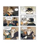  ! ... 2020 ? absurd_res anthro belly bonasiah canid canine clothing comic deebo_(zoohomme) english_text felid feline fur grey_body grey_fur group hi_res humanoid_hands kemono kura_(zoohomme) male mammal overweight overweight_male procyonid quanjiang raccoon robe rocco_(zoohomme) roger_(zoohomme) text woopu_(zoohomme) zoohomme 