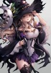  cleavage inaba_sunimi shadowverse thighhighs torn_clothes weapon witch 