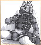  2019 animal_humanoid anthro argonian armor bethesda_softworks bottomless bulge cheetahpaws clothed clothing feathers hi_res horn humanoid jockstrap lizard male military police_uniform reptile sairaks scales scalie scalie_humanoid simple_background sketch solo the_elder_scrolls topwear traditional_media_(artwork) underwear uniform video_games white_background 