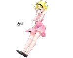  black_eyes blonde_hair blush dress ejami headband mandy short_hair signed summer_dress the_grim_adventures_of_billy_&amp;_mandy third-party_edit white 