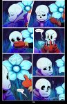  absolutedream absurd_res animated_skeleton anthro bone clothing comic dialogue duo echo_flower english_text gloves grass handwear hi_res male papyrus_(undertale) sans_(undertale) skeleton text undead undertale video_games 
