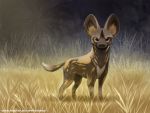  african_wild_dog ambiguous_gender canid canine cryptid-creations grass mammal solo 