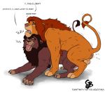  anal anal_penetration anus balls claws disney duo english_text erection felid feral feral_on_feral feral_penetrated feral_penetrating from_behind_position genitals goldeyboi good_boy half-closed_eyes hi_res kovu lion looking_pleasured male male/male male_penetrated male_penetrating mammal narrowed_eyes open_mouth pantherine penetration penis raised_tail sex simba simple_background text the_lion_king tongue tongue_out white_background 