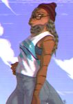  2020 absurd_res anthro clothed clothing digital_media_(artwork) dinosaur dromaeosaurid eyewear female glasses hi_res ldr reptile scalie solo theropod 