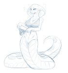  2020 ? ambris breasts clothed clothing digital_media_(artwork) female hi_res naga non-mammal_breasts reptile scalie serpentine simple_background snake solo white_background 