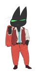  alternate_costume black_body black_fur caramelpopcoms2 cartoon_network clothing domestic_cat felid feline felis fur green_eyes hi_res jacket male mammal mao_mao:_heroes_of_pure_heart necktie sheriff_mao_mao_mao solo suit topwear 