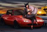  abs ahri_(lol) animal_humanoid big_breasts breasts canid canid_humanoid canine canine_humanoid car cleavage clothed clothing female footwear fox_humanoid hi_res high_heels humanoid league_of_legends looking_at_viewer magnetus mammal mammal_humanoid mazda mazda_mx-5 riot_games shoes solo thick_thighs vehicle video_games 