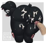  2020 after_sex agnes_(animal_crossing) animal_crossing anthro anus bent_over big_butt black_body bodily_fluids butt cum cum_drip cum_in_ass cum_inside cum_leaking cum_on_butt cum_on_leg cum_on_pussy domestic_pig dripping duo erection eyelashes female female_focus gaping gaping_anus genital_fluids genitals glans hand_on_leg hi_res human humanoid_genitalia humanoid_penis juicydemon looking_back male male/female mammal narrowed_eyes nintendo nude penis presenting presenting_hindquarters pussy rear_view short_tail smile solo_focus standing suid suina sus_(pig) vein video_games 