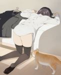  ass bed bent_over cat face_down formal kneeling mattaku_mousuke original pantyhose shirt skirt_suit suit 