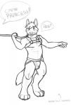  anthro canid canine canis clothing collar domestic_dog harness hi_res jockstrap leash leash_and_collar leash_pull male mammal monochrome petplay roleplay solo submissive submissive_male underwear vektor vektor_(artist) 