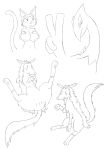  absurd_res anthro baku breasts canid canine domestic_cat felid feline felis female feral genitals group hi_res humanoid legendary_pok&eacute;mon lugia mammal mightyena monochrome nintendo pok&eacute;mon pok&eacute;mon_(species) pussy sketch smile video_games 