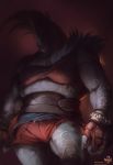  2020 4_fingers alectorfencer anthro clothed clothing digital_media_(artwork) female fingers hi_res looking_at_viewer low-angle_view mammal rhinocerotoid solo standing 