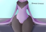  absurd_res anthro baku black_body black_fur chiropteran female feral fur genitals hi_res mammal nintendo noibat nude pinup pok&eacute;mon pok&eacute;mon_(species) pose purple_body pussy solo speech_bubble video_games 