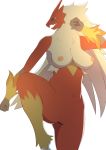  absurd_res anthro blaziken blush breasts censored female genitals hi_res navel nintendo nipples nude open_mouth pok&eacute;mon pok&eacute;mon_(species) pussy simple_background solo umisag85rabb99 video_games white_background 