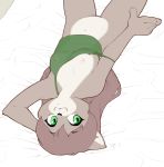  ajin anthro bottomless breasts clothed clothing cute_fangs domestic_cat exposed_breasts fangs felid feline felis female genitals green_eyes hair hi_res laying_on_bed mammal nipples one_breast_out pussy shirt small_breasts solo tank_top topwear 