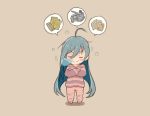  1girl ahoge commentary_request crossed_arms dreaming full_body grey_hair kantai_collection kiyoshimo_(kantai_collection) long_hair nose_bubble otoufu pajamas shirt sleeping sleeping_upright solo striped striped_shirt very_long_hair 