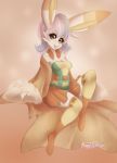  absurd_res anthro breasts bunnywhiskerz cleavage clothed clothing female hi_res looking_at_viewer nintendo open_mouth pok&eacute;mon pok&eacute;mon_(species) scorbunny sitting solo video_games 