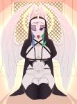  absurd_res anthro bdsm bodily_fluids bondage bound breasts chapaevv clothing cross cum cum_on_face digital_media_(artwork) feathers female friendship_is_magic genital_fluids hair hi_res looking_at_viewer my_little_pony nun open_mouth patreon princess_celestia_(mlp) sex_toy solo vibrator wings 