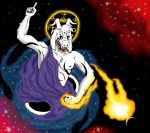  2020 absurd_res angry anthro asriel_dreemurr_(god_form) biceps black_hole black_markings black_nipples black_sclera boss_monster bovid caprine chest_tuft clothed clothing digital_drawing_(artwork) digital_media_(artwork) earth elemental_manipulation fangs fire fire_manipulation fireball fur gesture goat head_tuft hi_res horn long_ears macro male mammal markings muscular muscular_male nebula nicknkb nipples partially_clothed pecs planet pointing pointing_up purple_clothing raised_arm robe sharp_teeth sky snarling solo space star starry_sky teeth throwing tuft undertale video_games white_body white_fur white_pupils 